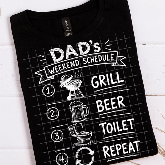 Dad’s Weekend Schedule (Black and White Fonts Included) Digital Download