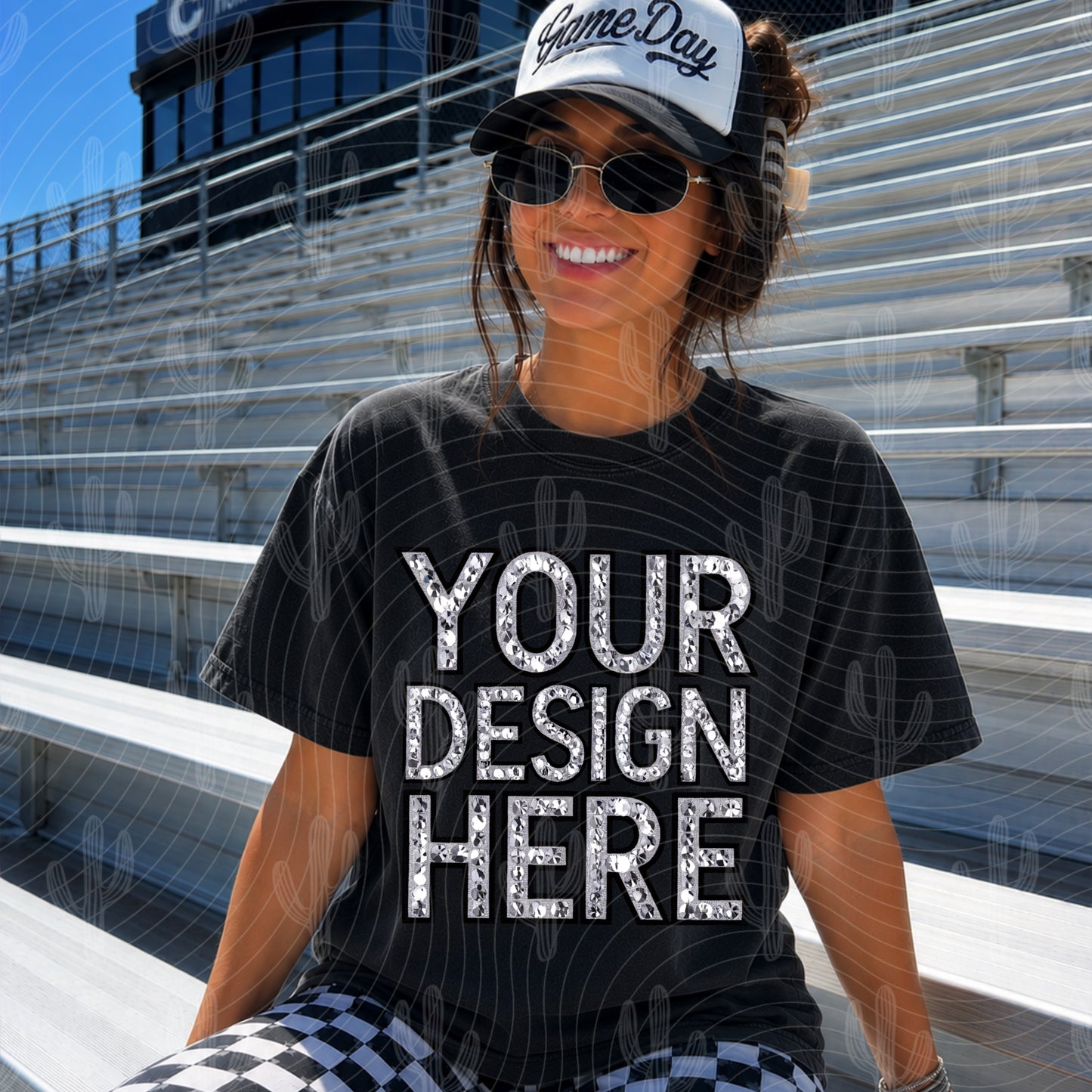 Black CC Tee Football Mock Up