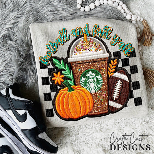 Football and Fall Y’all - Faux Embroidery - Digital Download