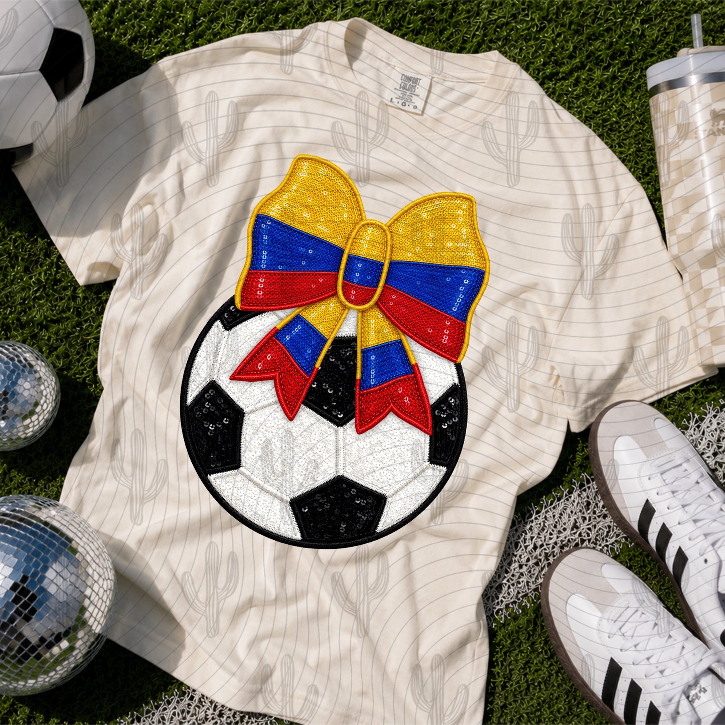 Whole Bundle Soccer Bow FIFA Teams - Faux Embroidery + Glitter Digital Download