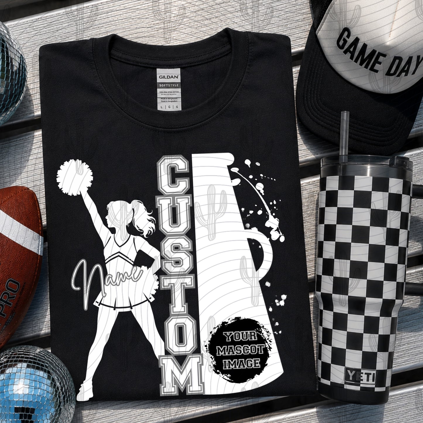 Custom Cheerleader Editable Canva Template (Both White/Black Colors) - Instant Digital Download