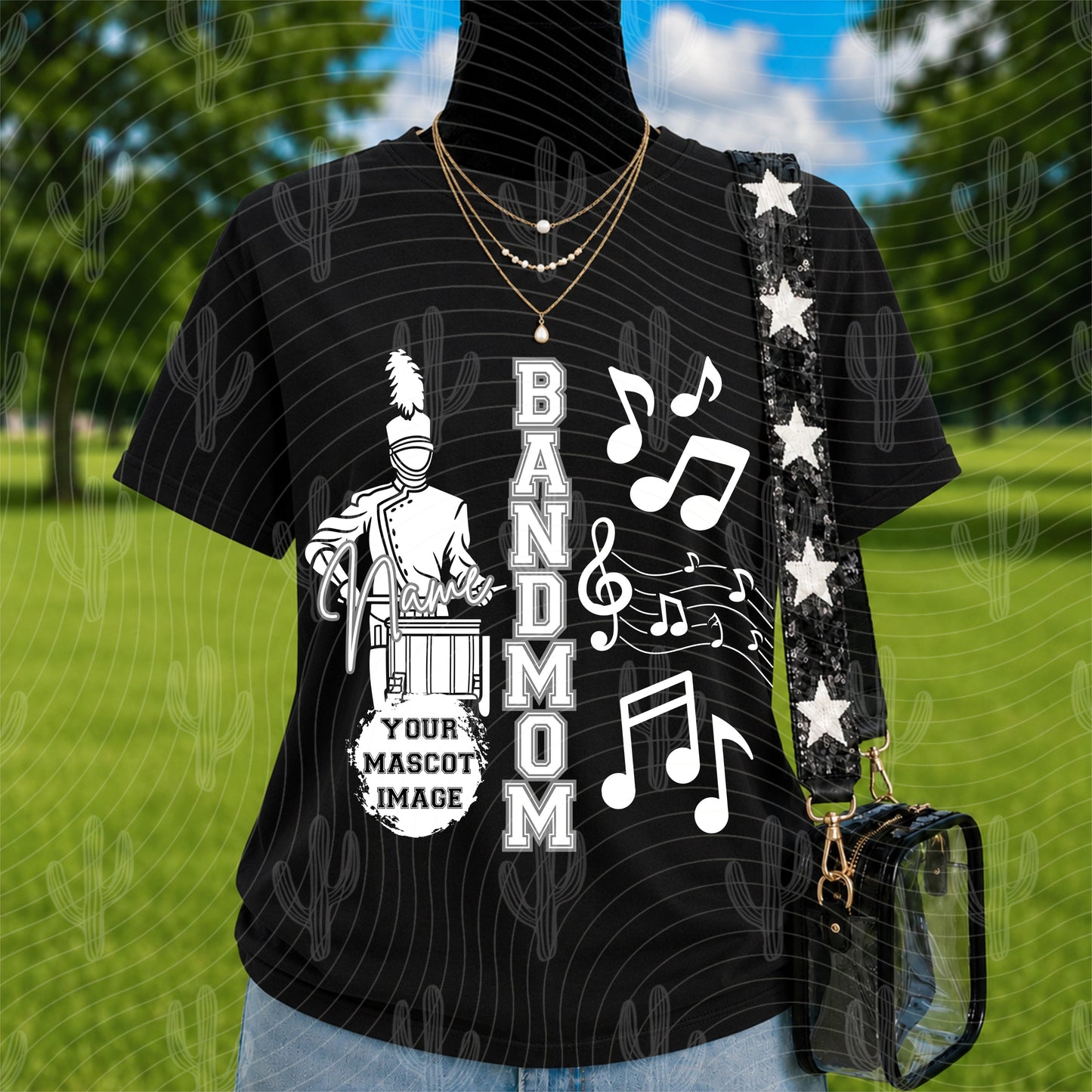 Custom Band Mascot Editable Canva Template (Both White/Black Colors) - Instant Digital Download
