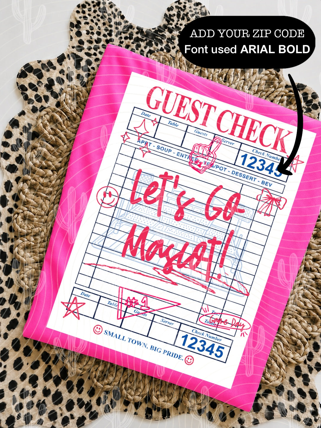 Guest Check “MASCOT” Spirit Design - Digital Download