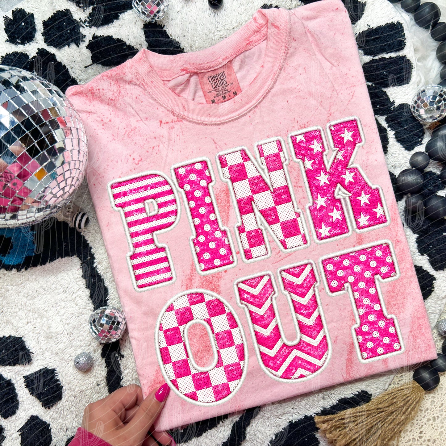 Pink Out Faux Embroidery + Sequin - Digital Download
