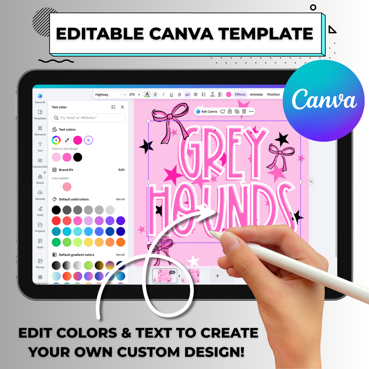 Custom PINK OUT Mascot Editable Canva Template (Includes BOTH Front + Back Design) - Instant Digital Download