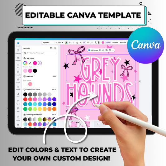 Custom PINK OUT Mascot Editable Canva Template (Includes BOTH Front + Back Design) - Instant Digital Download
