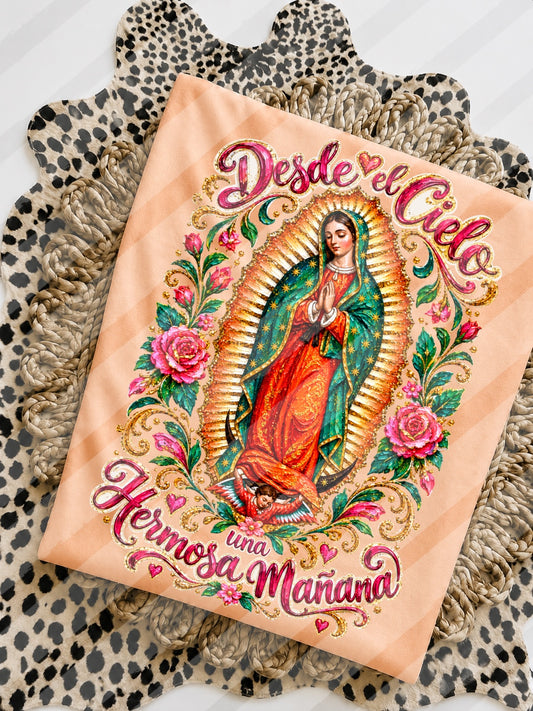 Desde El Cielo Una Hermosa Mañana Virgin Mary Faux Paint - Hispanic - Digital Download