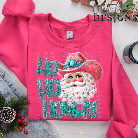 Ho Ho Howdy - Faux Embroidery Digital Download