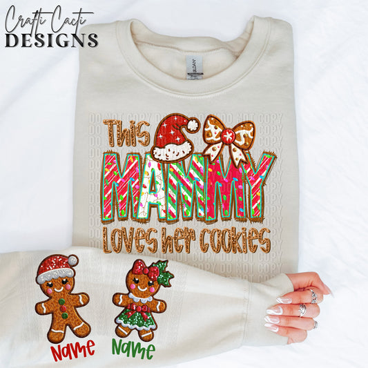 This MAMMY Loves Her Cookies - 2 Options Available - Faux Embroidery Digital Download