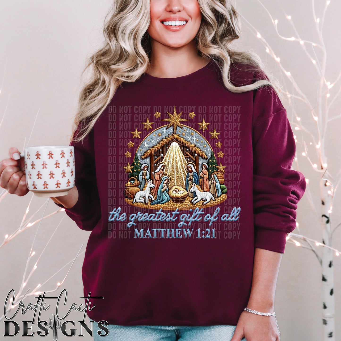 The Greatest Gift Of All (All Colors Included) - Faux Embroidery - Digital Download