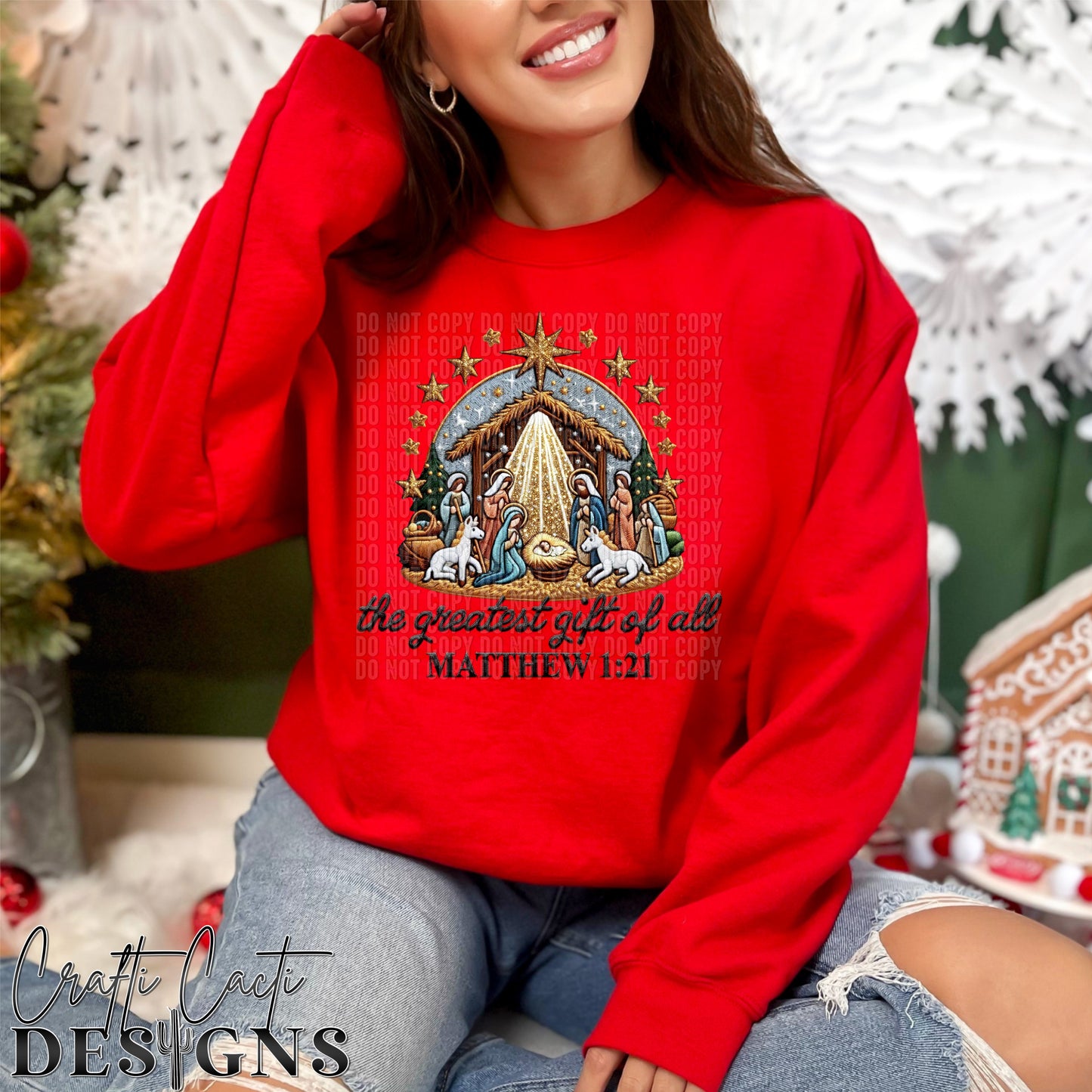 The Greatest Gift Of All (All Colors Included) - Faux Embroidery - Digital Download