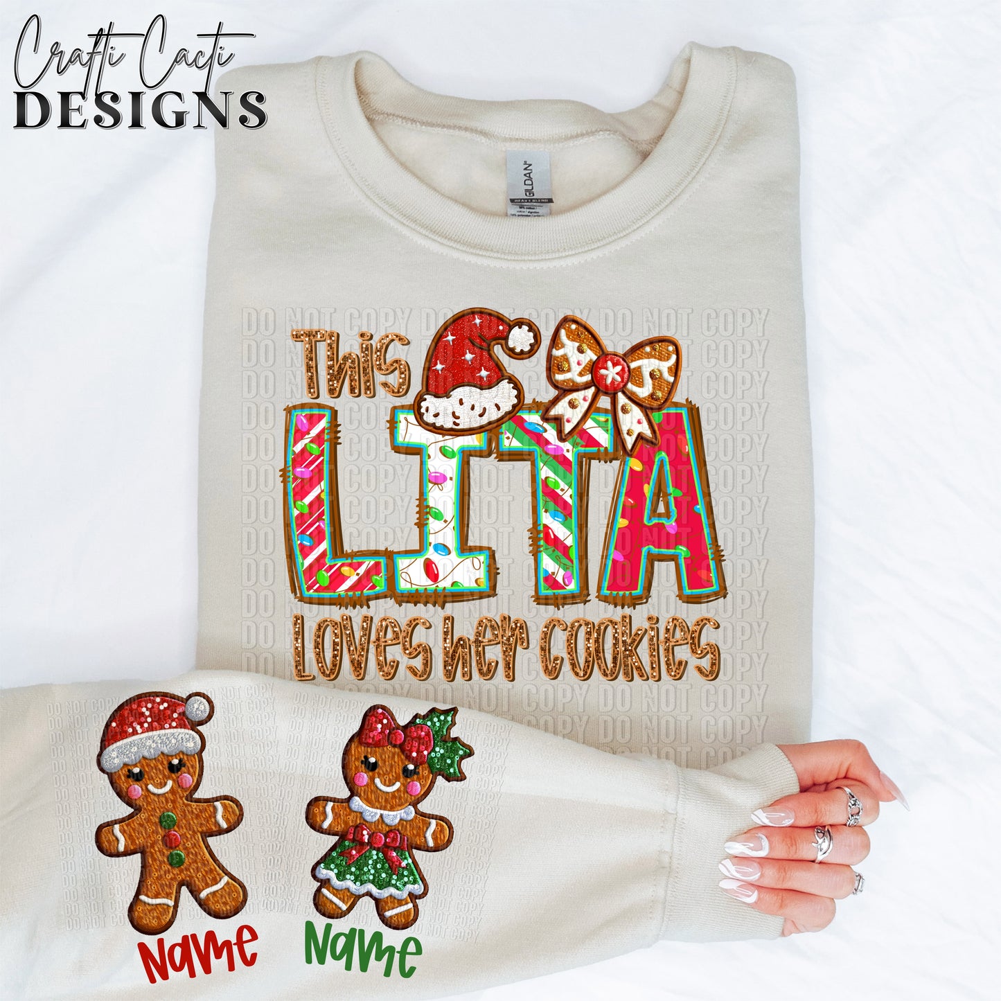 This LITA Loves Her Cookies - 2 Options Available - Faux Embroidery Digital Download