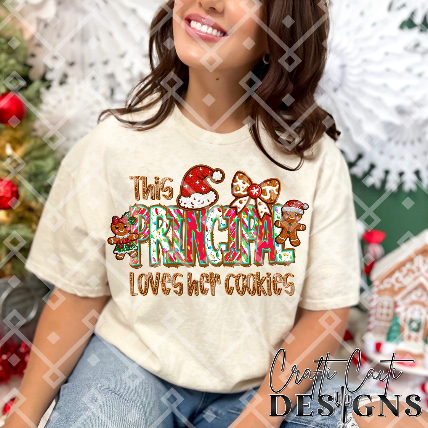 This PRINCIPAL Loves Her Cookies - Faux Embroidery Digital Download