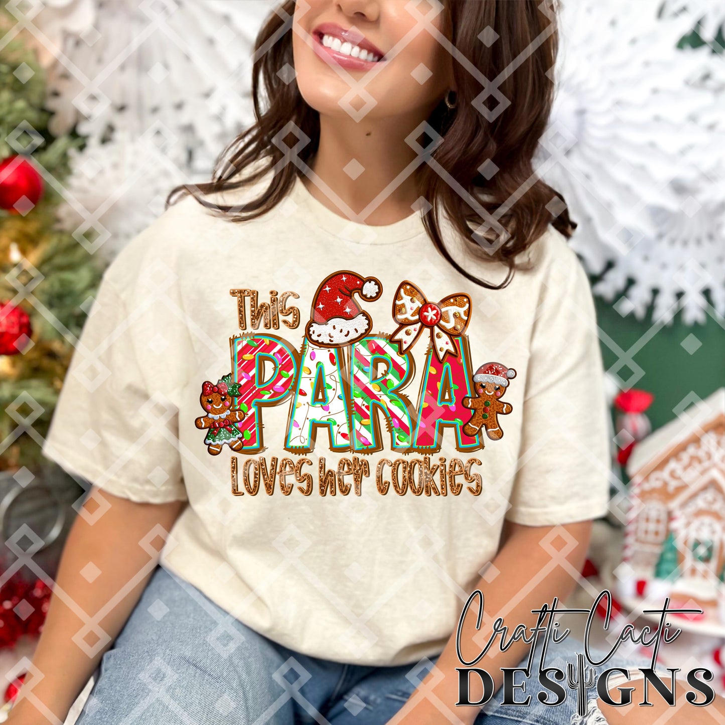 This PARA Loves Her Cookies - Faux Embroidery Digital Download