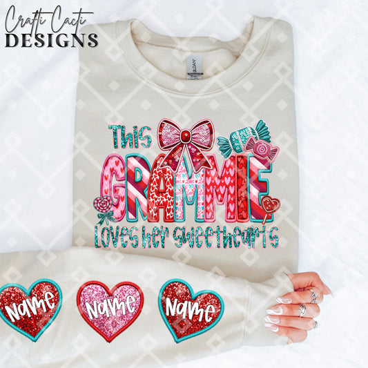 This GRAMMIE Loves Her Sweethearts - 2 Options Available - Faux Embroidery Digital Download