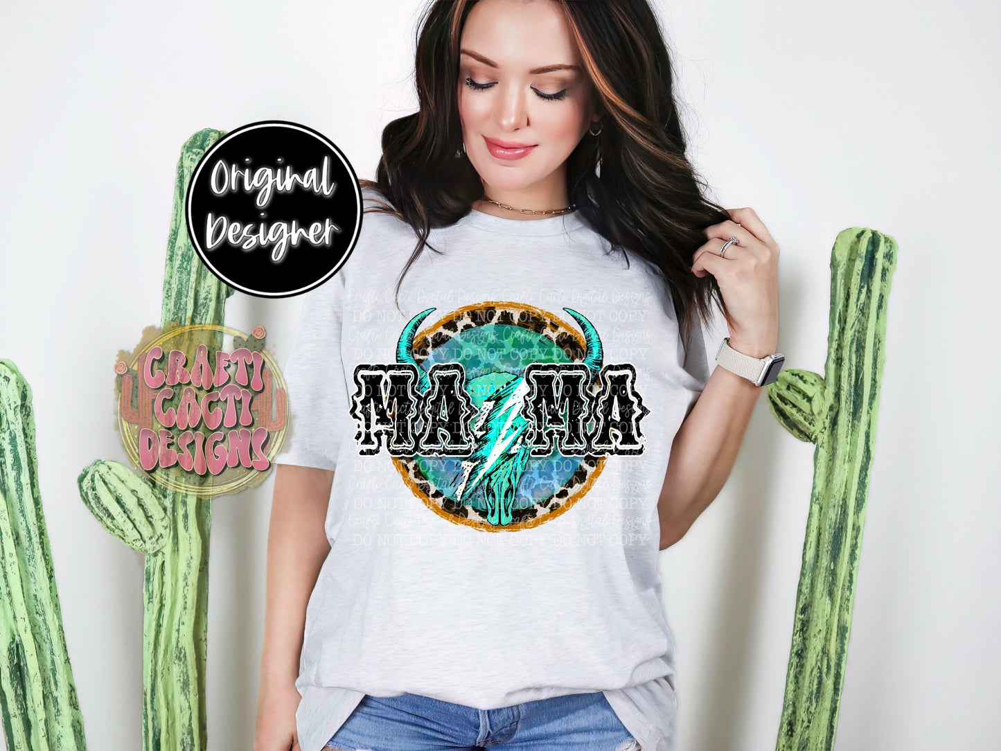 Mama - Turquoise Bull Skull Digital Download