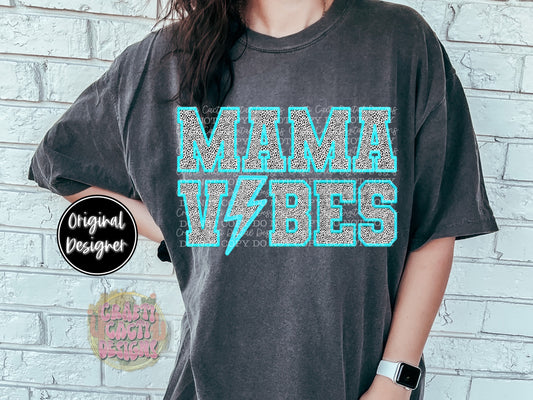 Blue Mama Vibes Faux Embroidery Digital Download