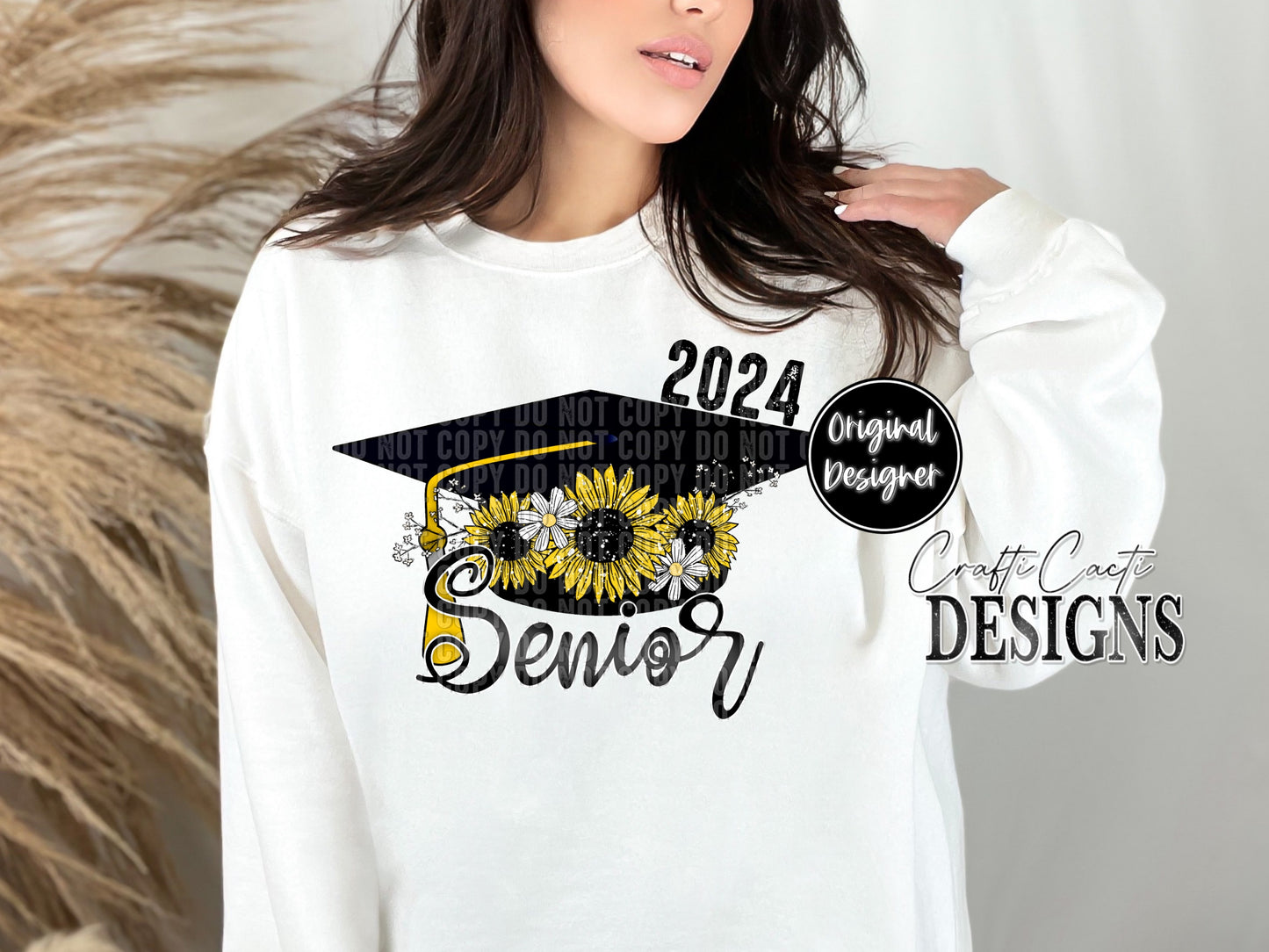 Senior 2024 Sunflowers Grad Cap Digital Download