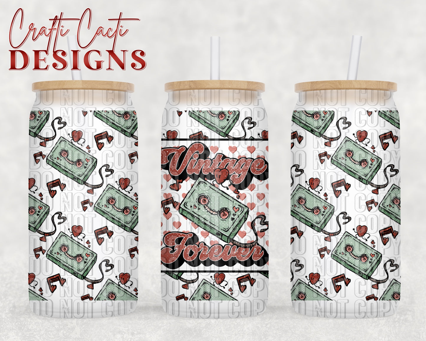 Vintage Forever 16 oz Tumbler Wrap Digital Download