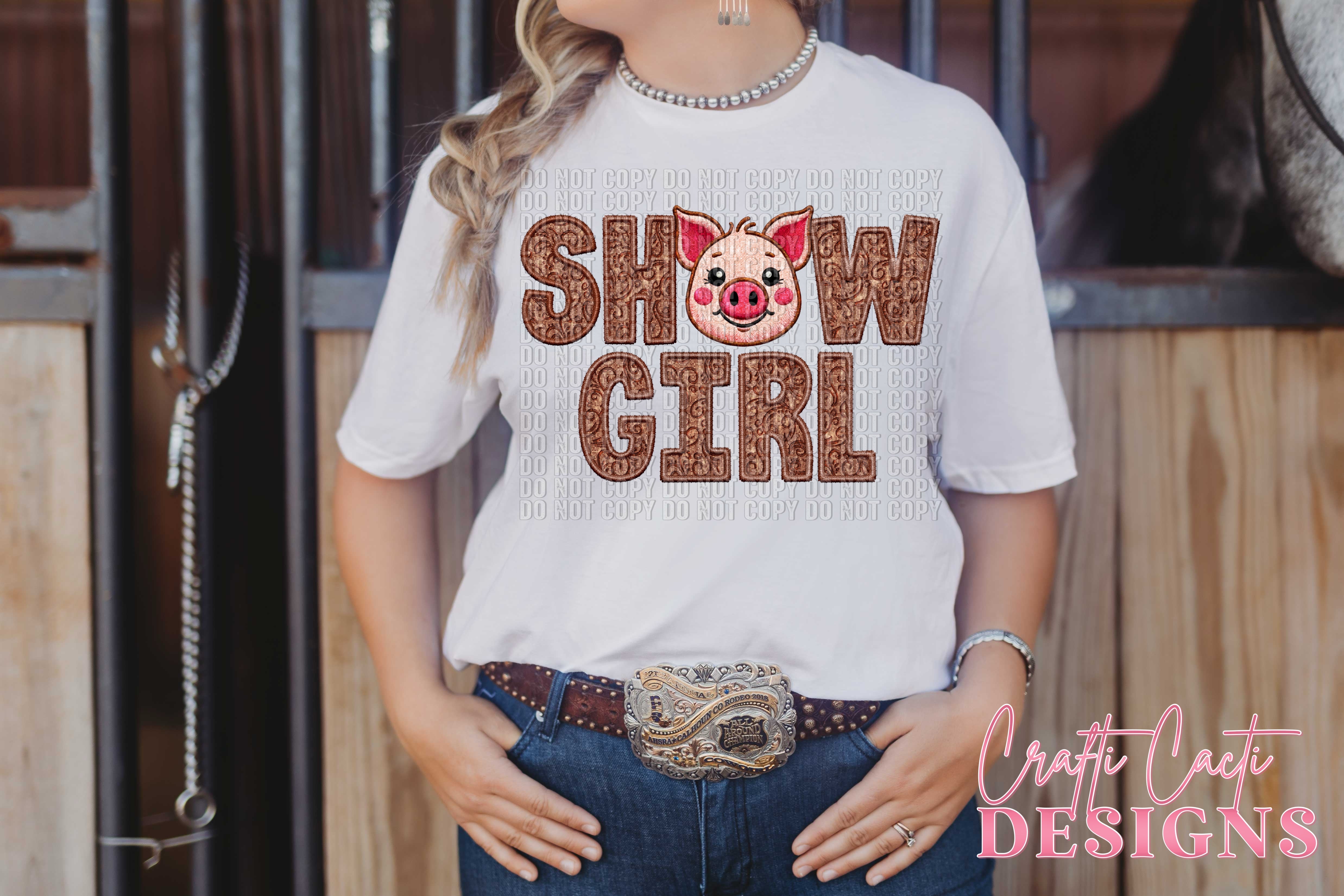 Pig Show Girl Digital Download Crafti Cacti Digital Designs