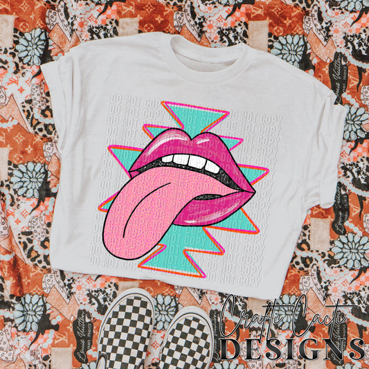 Neon Preppy Tongue Digital Download