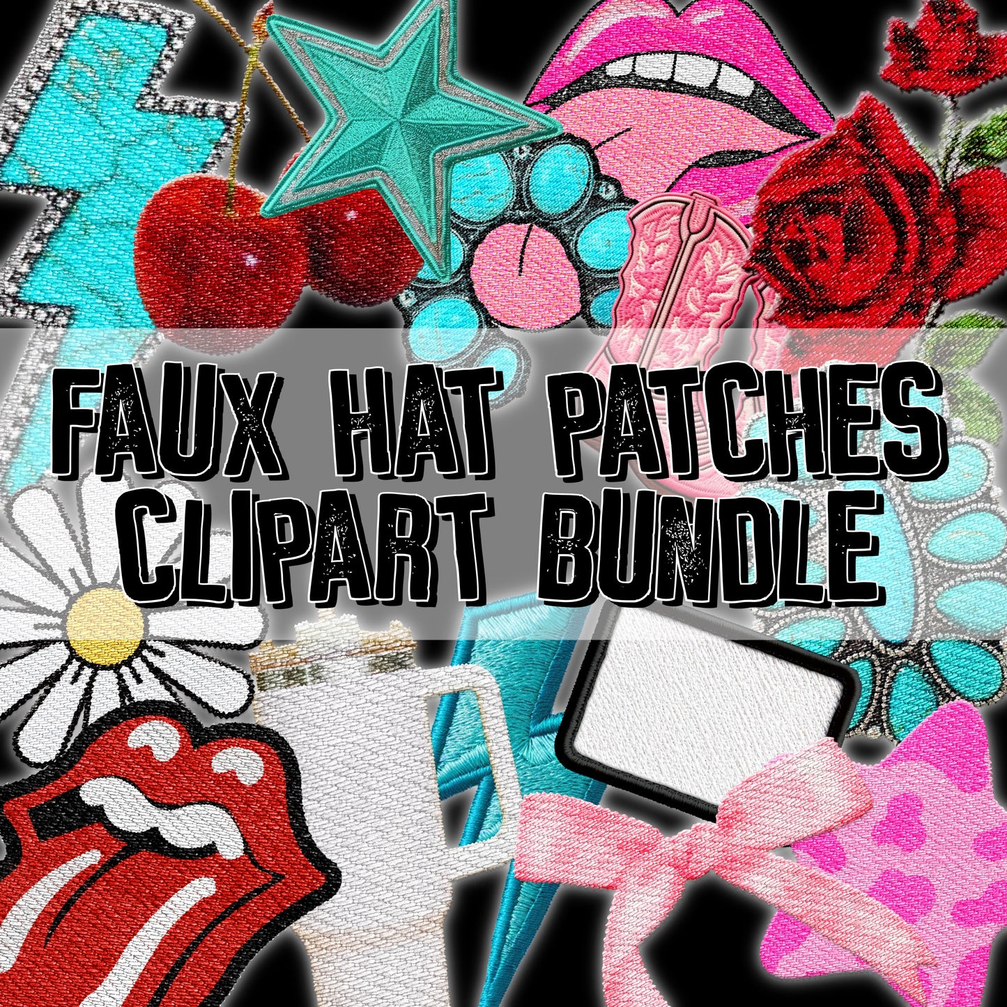 Faux Hat Patches Clipart Bundle