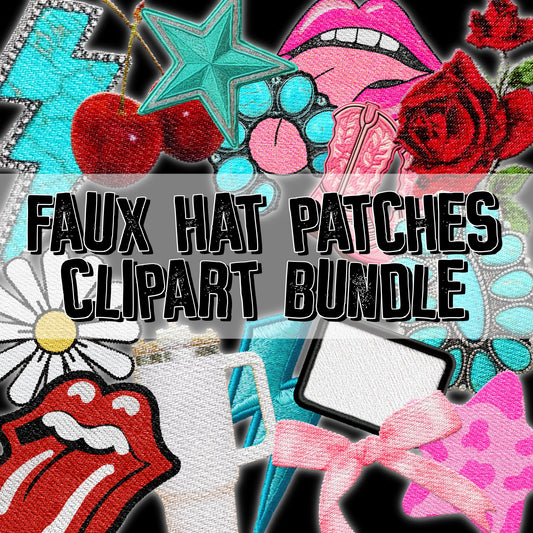 Faux Hat Patches Clipart Bundle