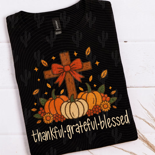 Thankful Grateful Blessed Faux Yarn Digital Download