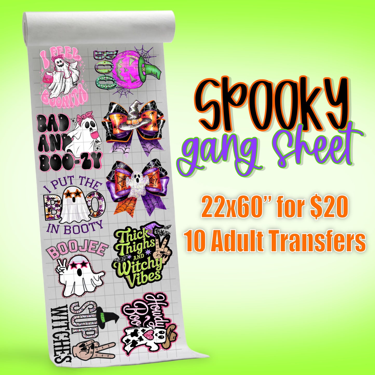 Spooky Halloween Pre-Made Gang Sheet