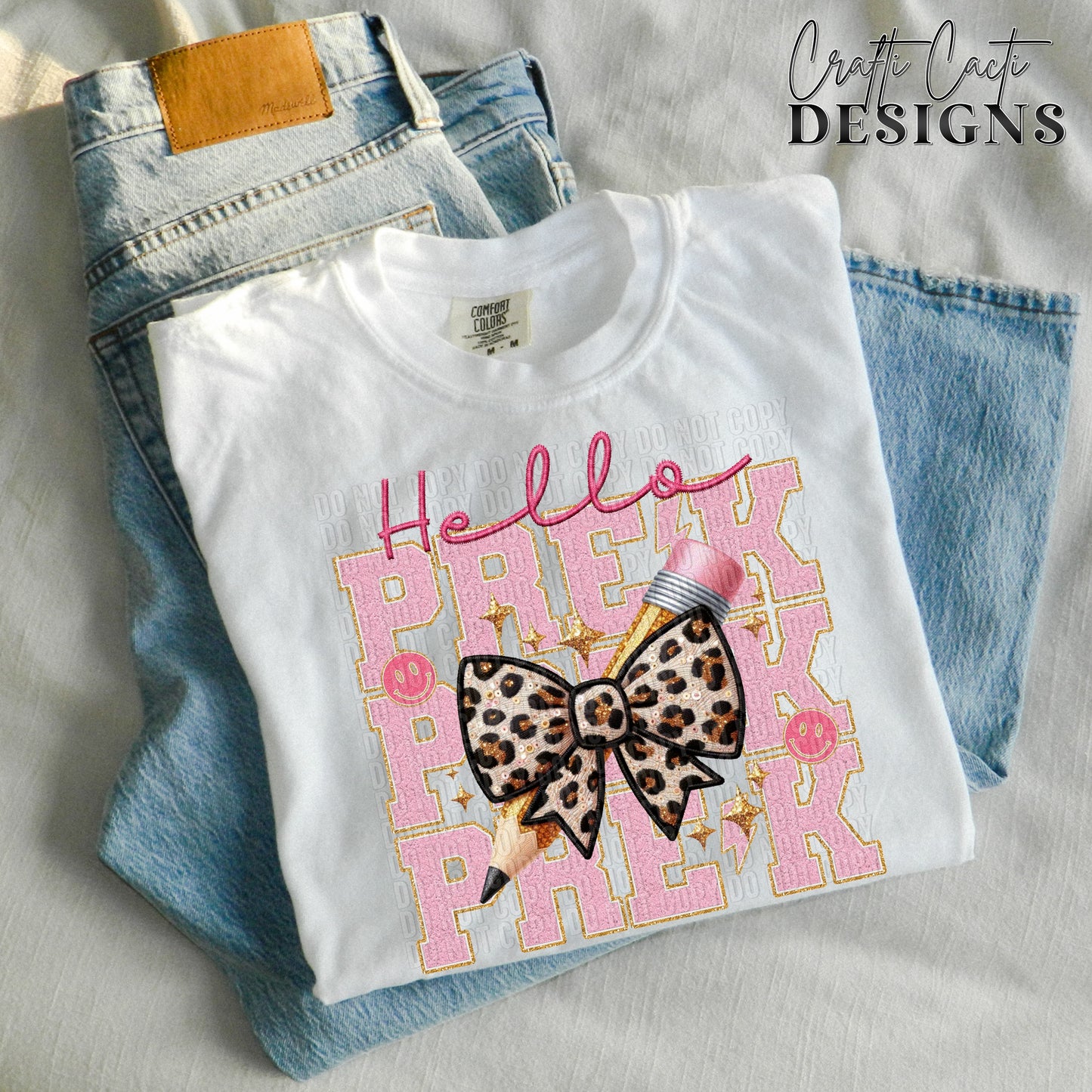 Hello Pre-K Coquette Pencil Bow Digital Download