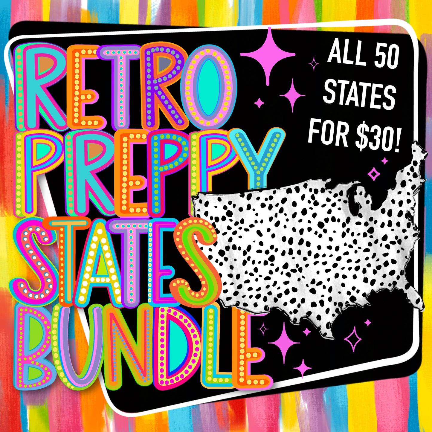 Retro Preppy States Bundle - ALL 50 States Included