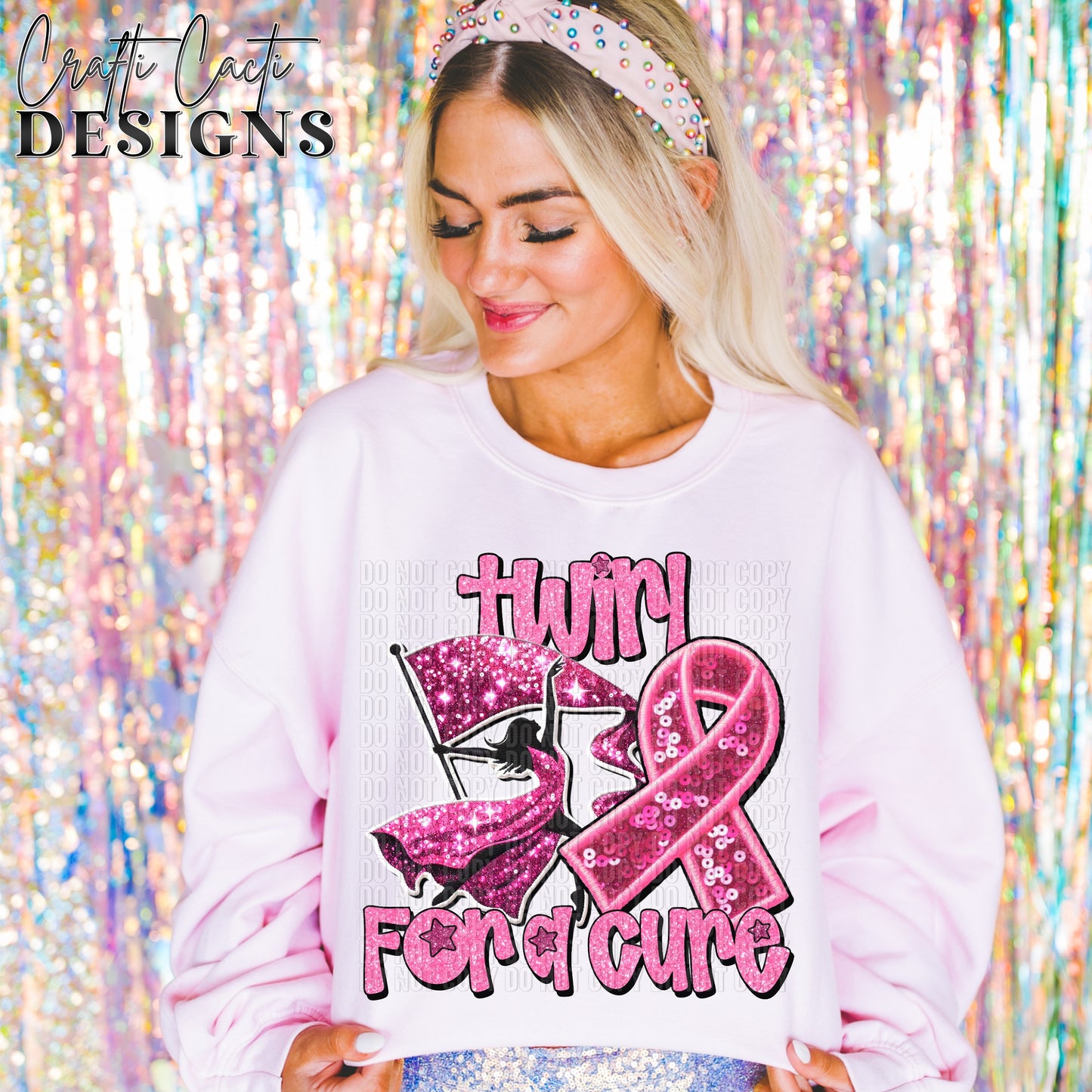 Twirl for a Cure Faux Embroidery Digital Download