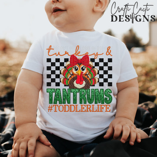 Turkey & Tantrums Girl - Faux Embroidery Digital Download