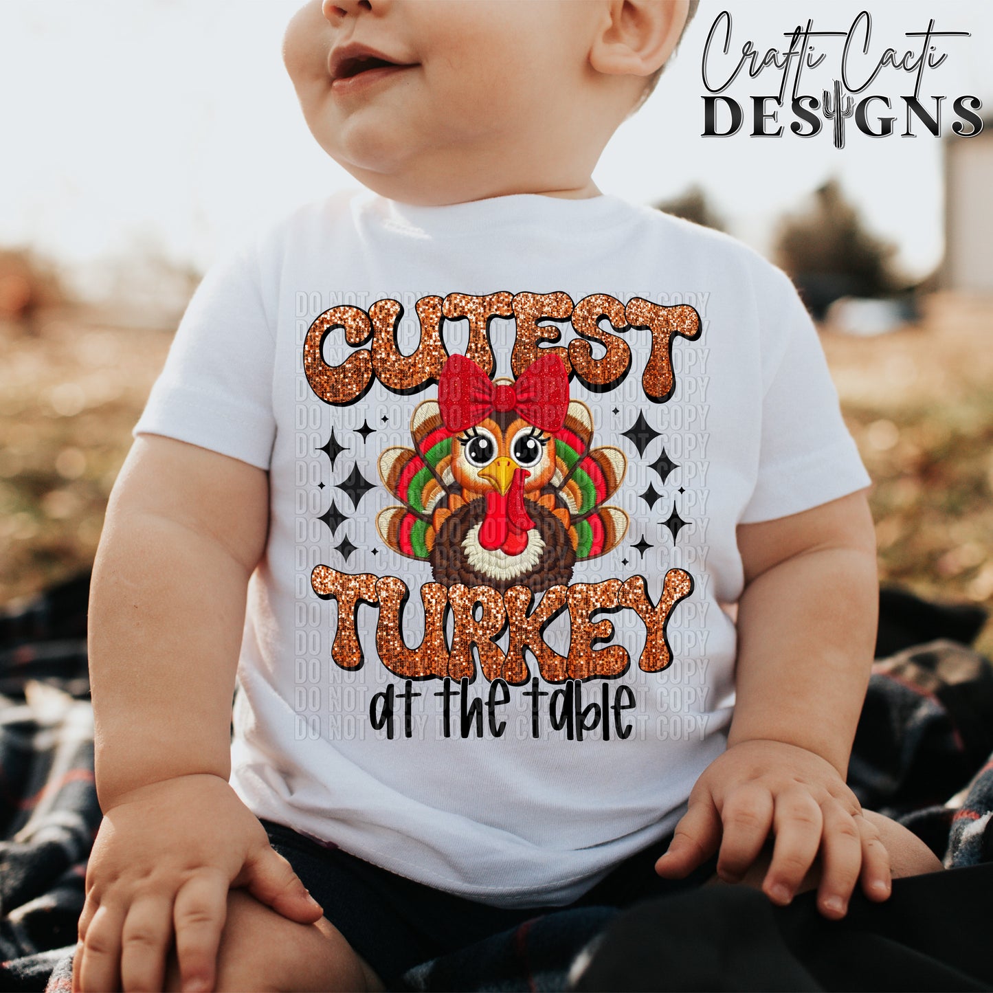 Cutest Turkey Girl - Faux Embroidery Digital Download