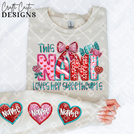 This NANI Loves Her Sweethearts - 2 Options Available - Faux Embroidery Digital Download