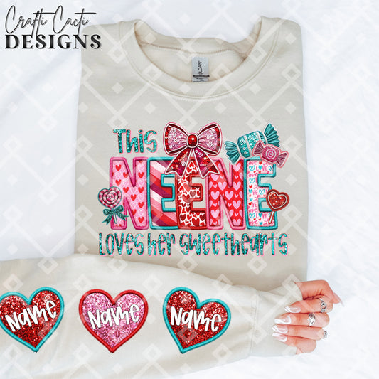 This NEENE Loves Her Sweethearts - 2 Options Available - Faux Embroidery Digital Download