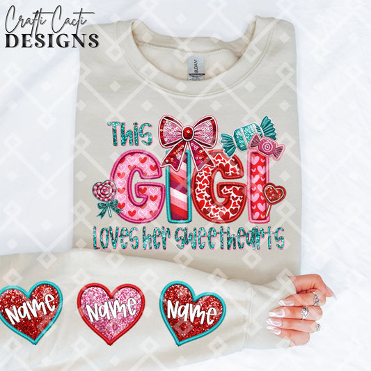 This GIGI Loves Her Sweethearts - 2 Options Available - Faux Embroidery Digital Download