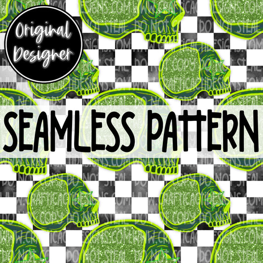 Green Skellie Seamless Digital Download