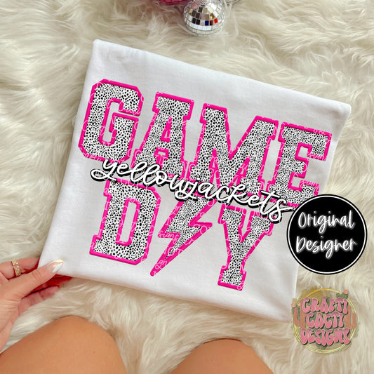 Yellowjackets Game Day Faux Embroidery Digital Download