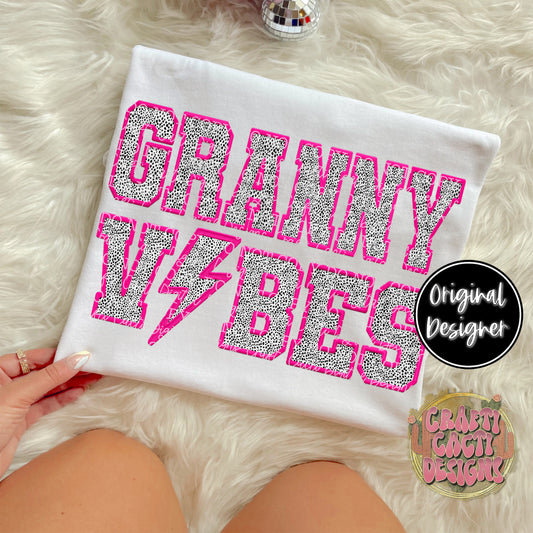 Granny Vibes Faux Embroidery Digital Download