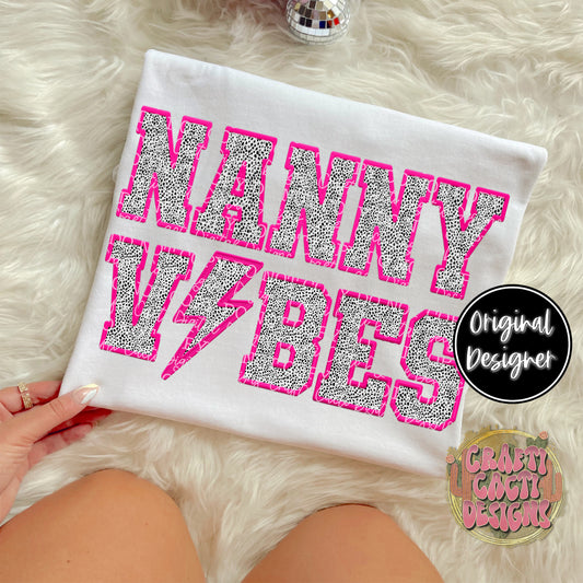 Nanny Vibes Faux Embroidery Digital Download