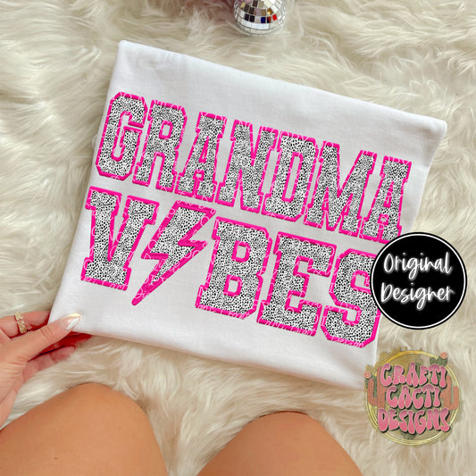 Grandma Vibes Faux Embroidery Digital Download