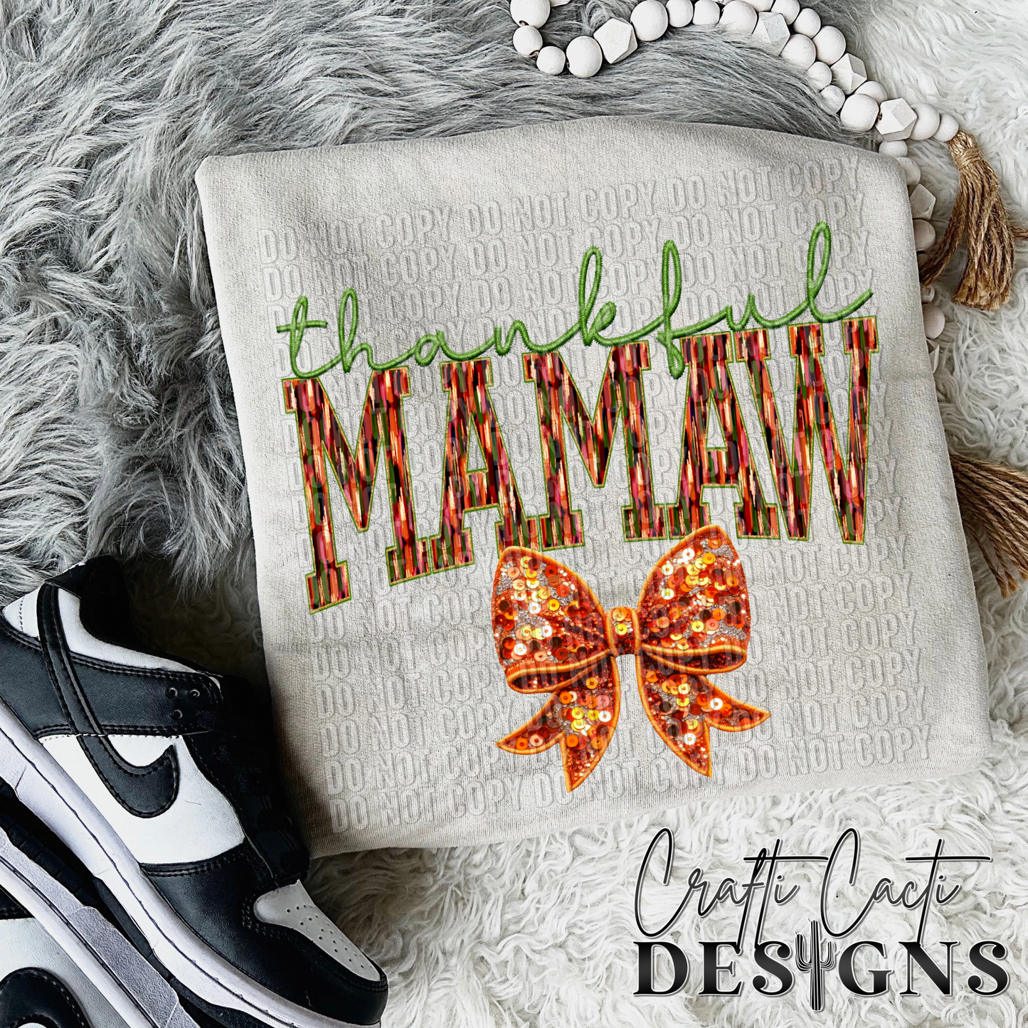 Thankful Mamaw - Faux Embroidery Digital Download