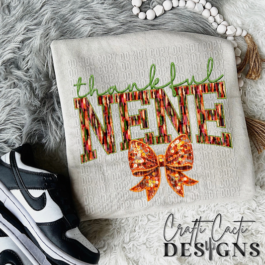 Thankful Nene - Faux Embroidery Digital Download