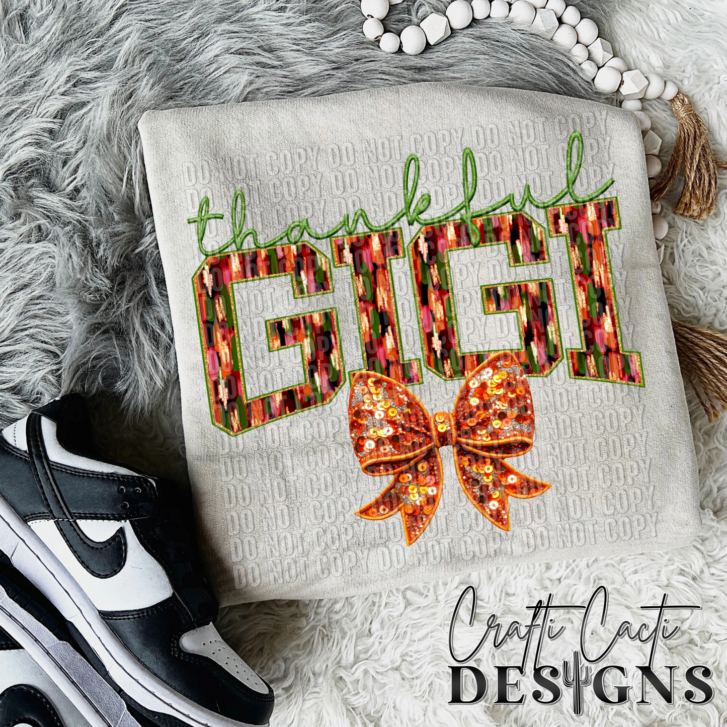 Thankful Gigi - Faux Embroidery Digital Download