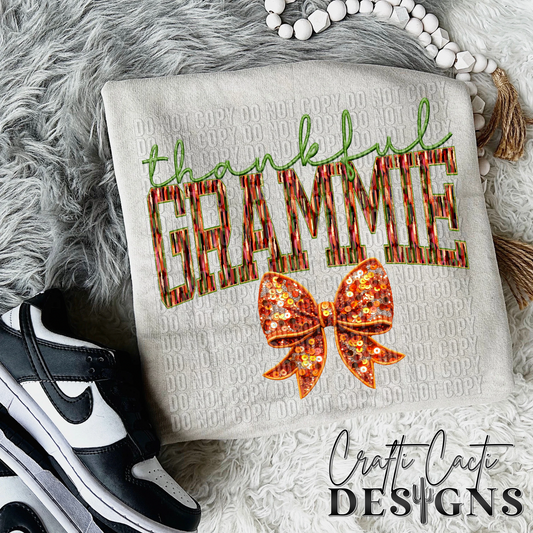 Thankful Grammie- Faux Embroidery Digital Download