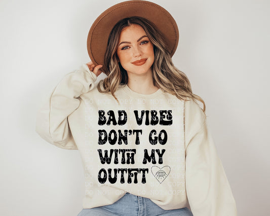 Bad Vibes Don't Go With My Outfit Black Digital Download