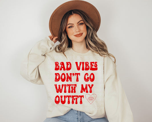 Bad Vibes Don't Go With My Outfit Red Digital Download