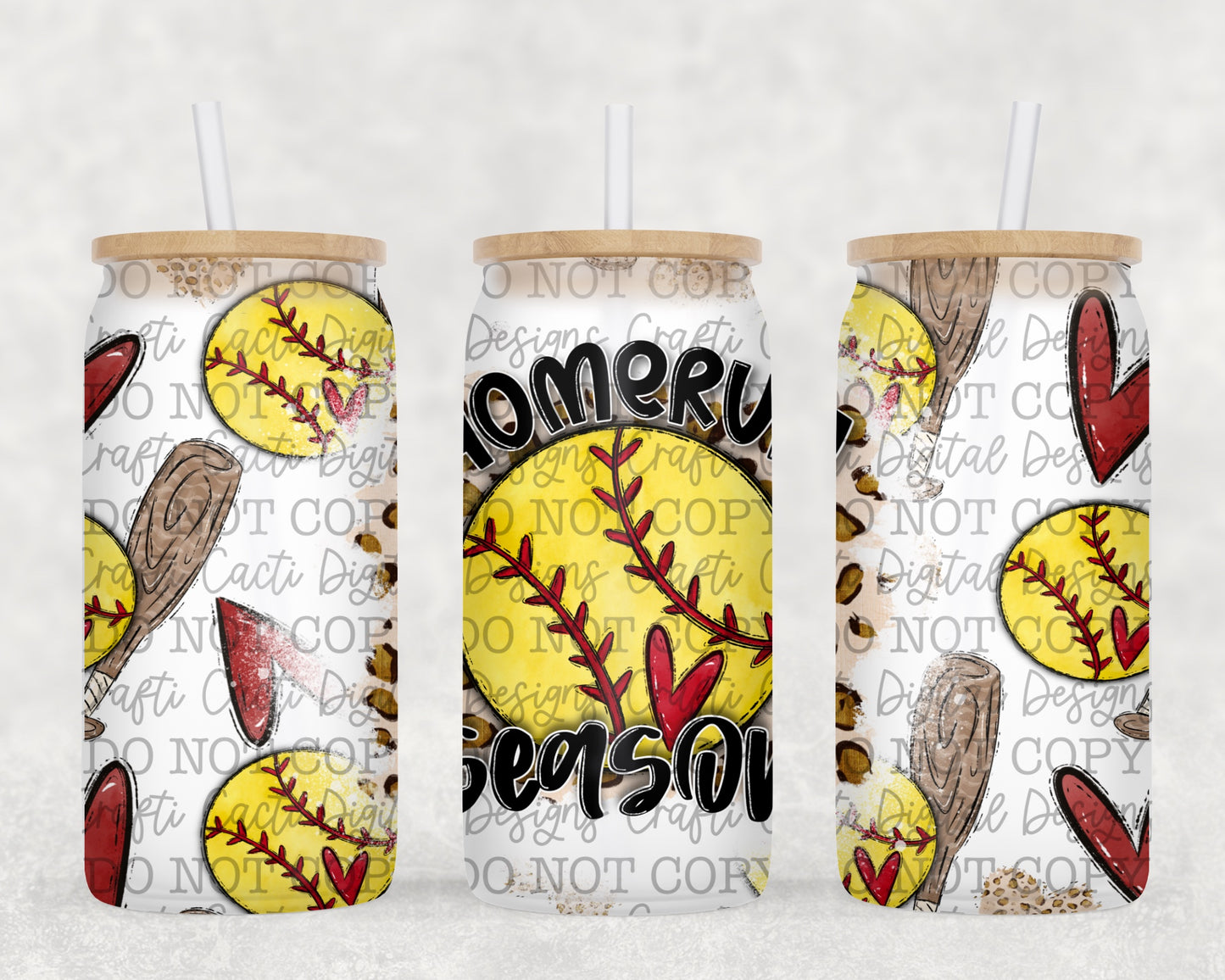 16 oz Softball Tumbler Wrap Digital Download