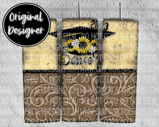 Senior 2023 Sunflower Tumbler Wrap Digital Download